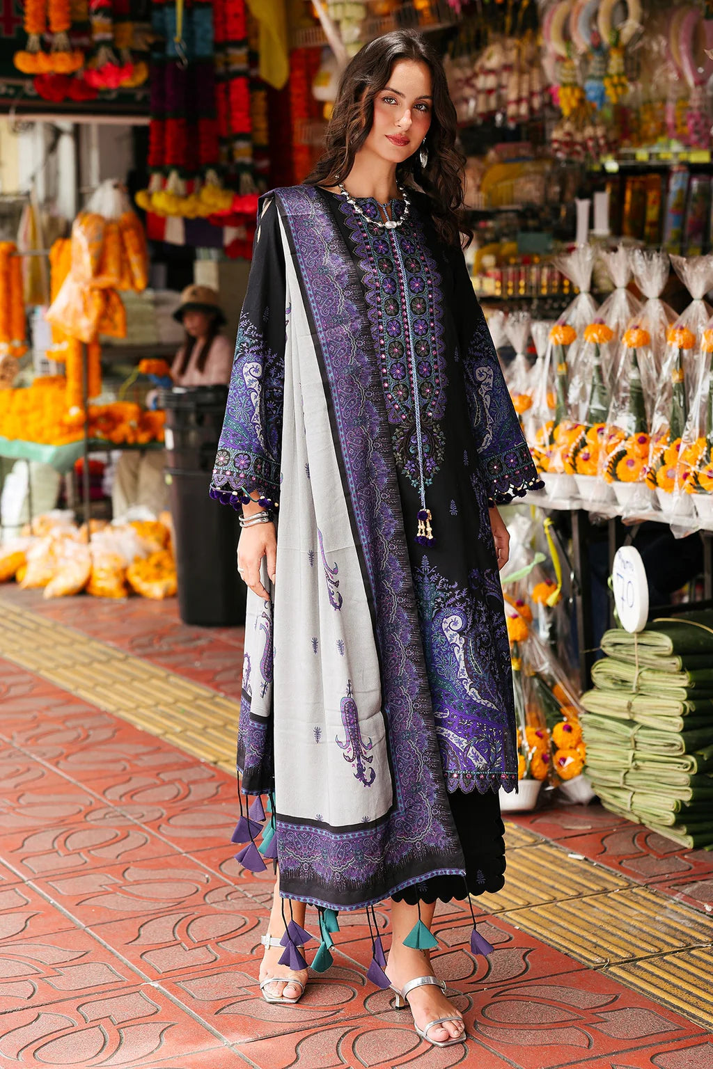 CHARIZMA-3PC KHADDAR PRINTED SHIRT WITH KHADDAR PRINTED DUPATTA AND PRINT TROUSER-UR-1754