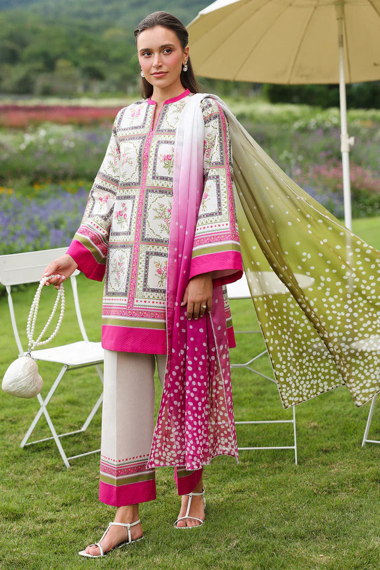JAZMIN-3PC KHADDAR PRINTED SHIRT WITH KHADDAR PRINTED DUPATTA AND PRINTED TROUSER-UR-1732
