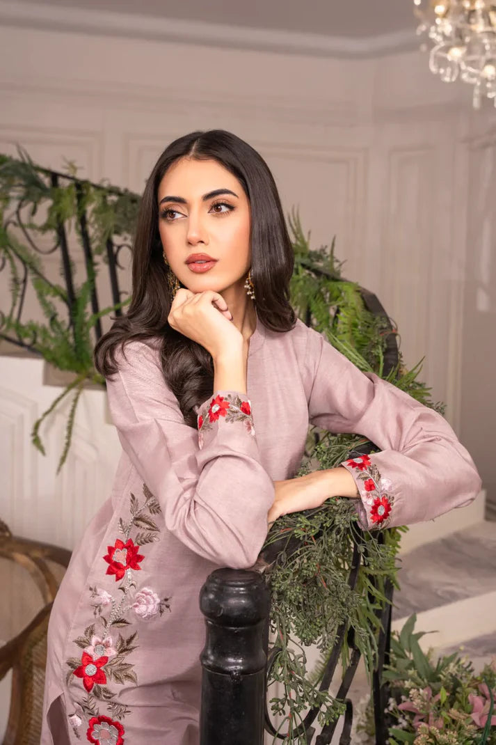 MIRANA-3PC LAWN EMBROIDERED SHIRT WITH CHIFFON TYE & DYE DUPATTA AND TROUSER-UR-2839