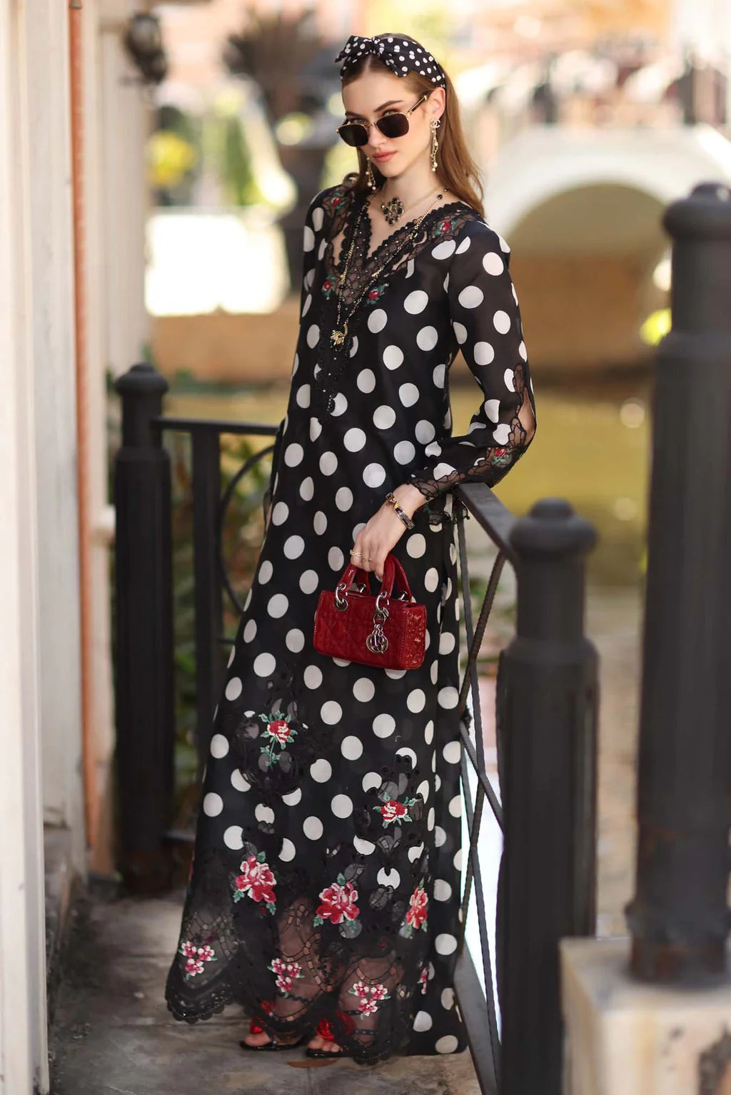 MARIA.B-3PC LAWN PRINTED EMB SHIRT WITH SILK PRINTED DUPATTA AND PRINTED TROUSER0-UR-578