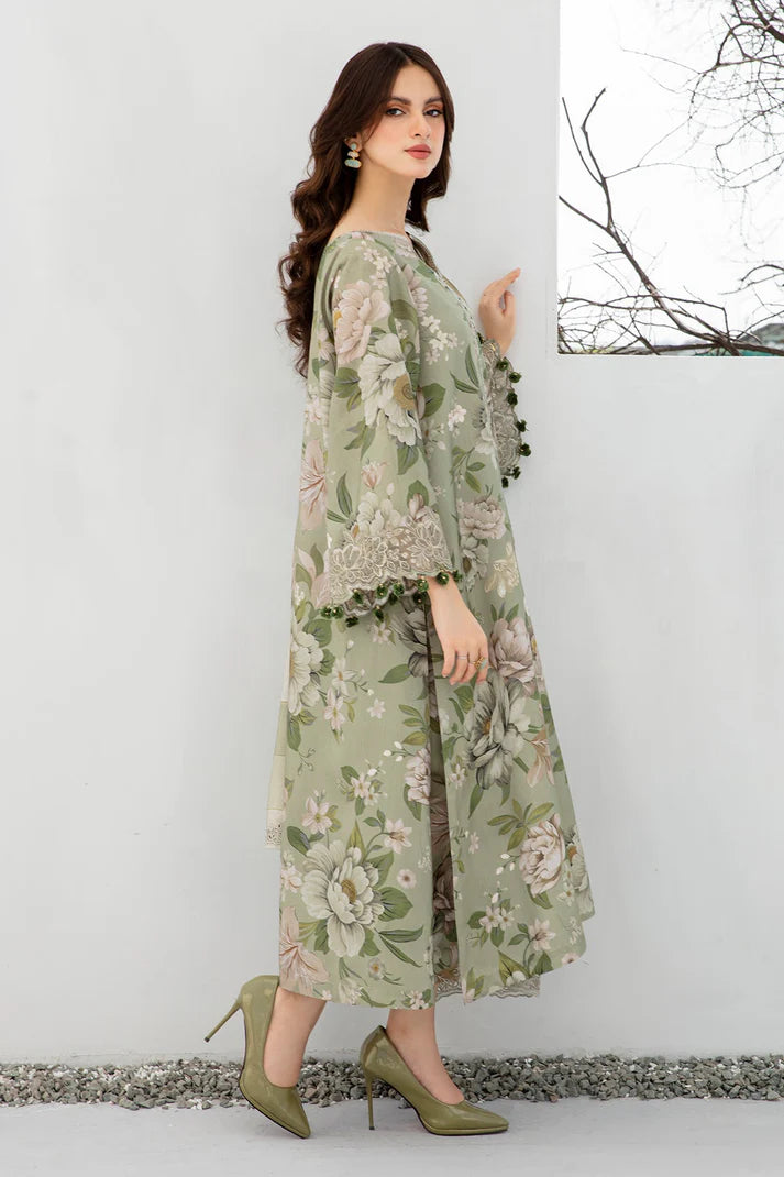 JAZMIN - 3PC LAWN PRINTED SHIRT WITH CHIFFON PRINTED DUAPTTA AND PRINT TROUSER-UR-2891