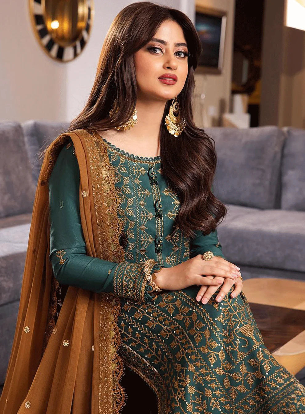 ASIM JOFA -3PC LAWN EMBROIDERED WITH BAMBER CHIFFON EMBROIDERED DUPATTA-UR-2543