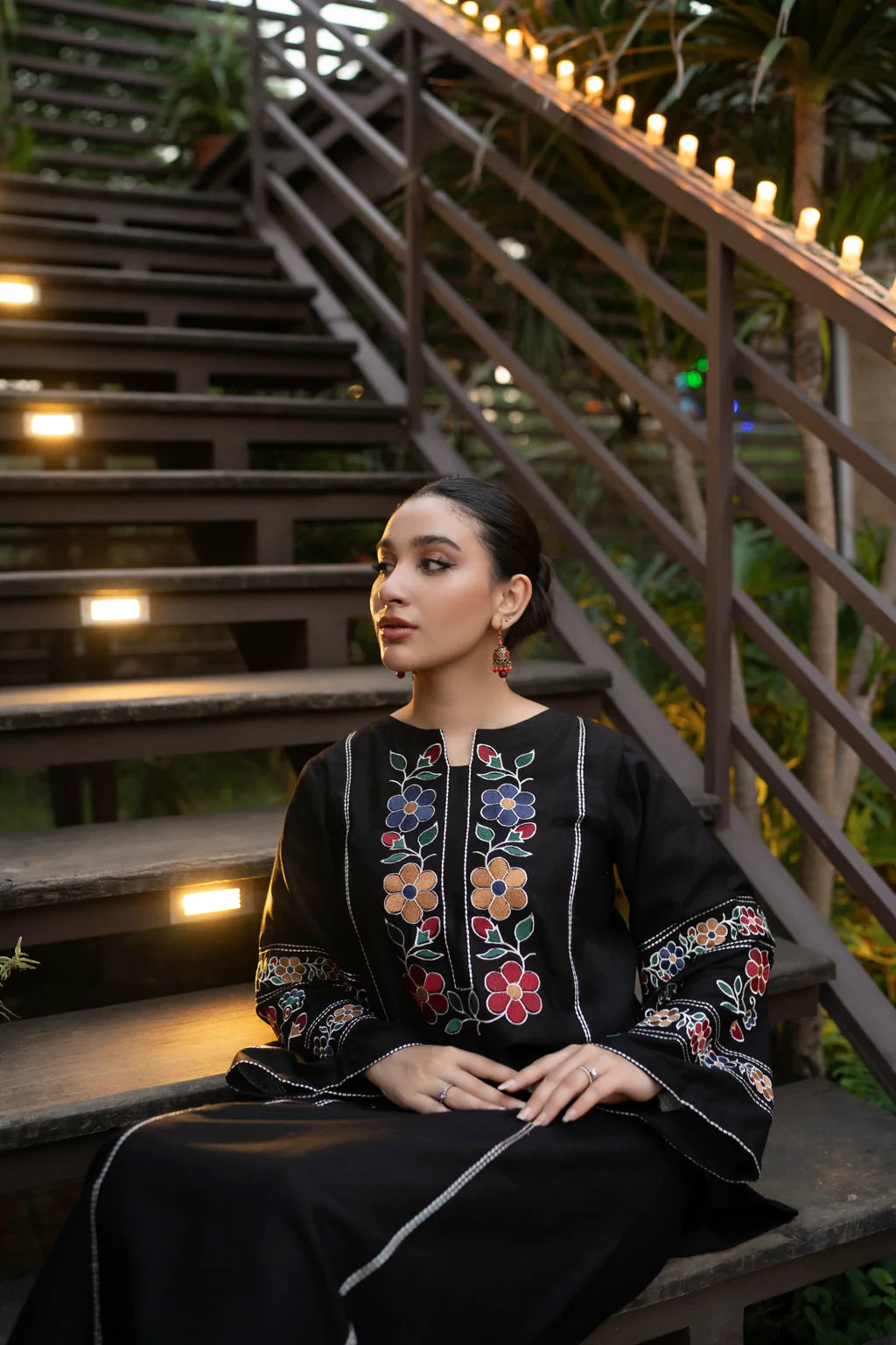 URGE-2PC DHANAK EMBROIDERED SHIRT WITH DHANAK EMB TROUSER-UR-172