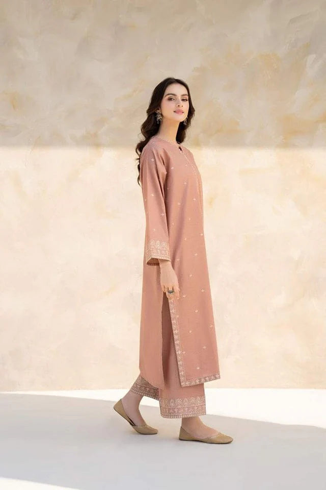 JAZMIN-2PC LAWN EMBROIDRED SHIRT WITH LAWN EMBROIDRED TROUSER-UR-2522