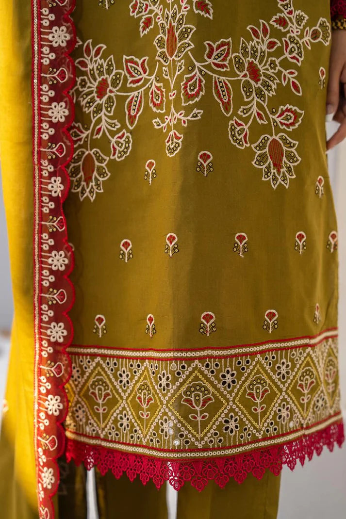 3PC LAWN EMBROIDERED SHIRT WITH LAWN EMBROIDERED READY TO WEAR DUPATTA-UR-2617