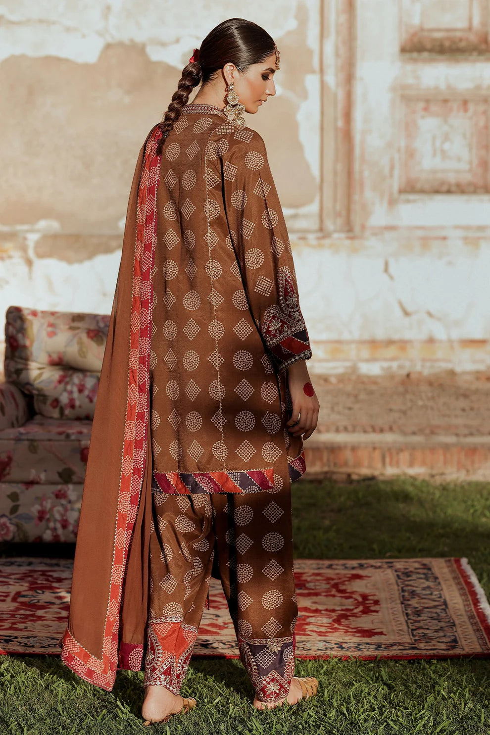 CHARIZMA- 3PC KARANDI PRINTED SHIRT WITH KARANDI PRINTED DUAPTTA AND TROUSER-TANA-1712