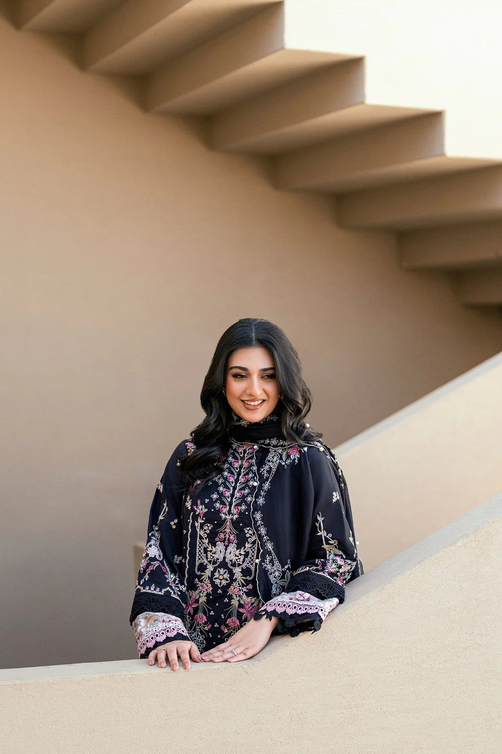 FLORENT-3PC LAWN EMBROIDERED SHIRT WITH KHADDI NET EMBROIDERED DUPATTA & TROUSER