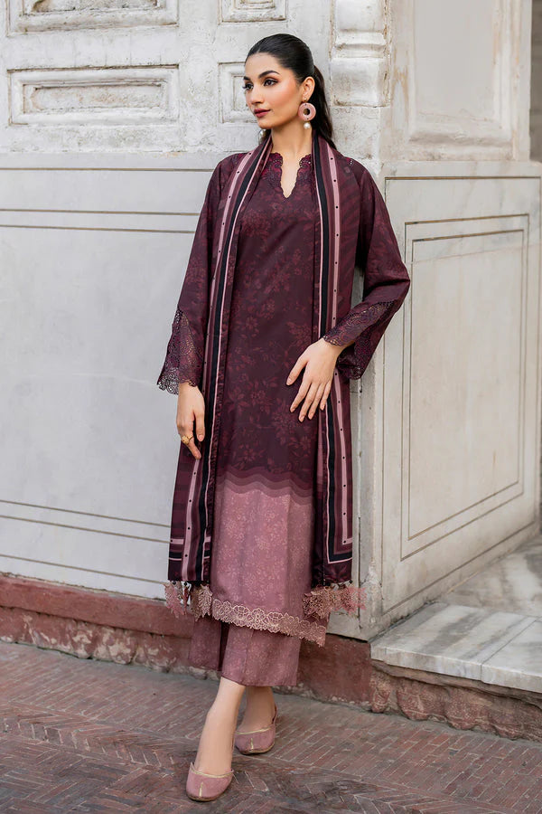 BAROUQUE- 3PC KARANDI PRINTED SHIRT WITH KARANDI PRINTED DUAPTTA AND TROUSER-TANA-1721