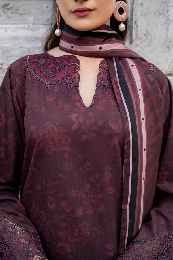 BAROUQUE- 3PC KARANDI PRINTED SHIRT WITH KARANDI PRINTED DUAPTTA AND TROUSER-TANA-1721