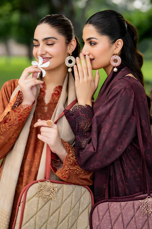 BAROUQUE- 3PC KARANDI PRINTED SHIRT WITH KARANDI PRINTED DUAPTTA AND TROUSER-TANA-1721