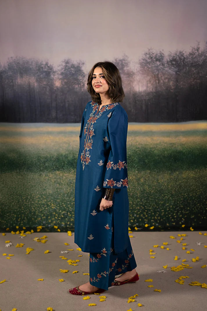 URGE-2PC LAWN EMBROIDRED SHIRT WITH LAWN EMBROIDRED TROUSER-UR-2854