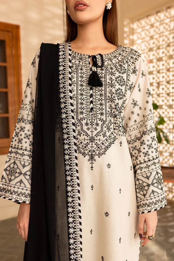 BATIK-3PC LAWN EMBROIDERED SHIRT WITH CHIFFON EMBROIDERED DUPATTA AND TROUSER-UR-2812