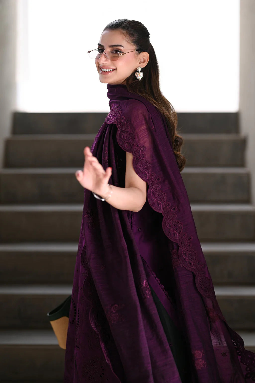 ZAIB-3PC LAWN EMBROIDERED SHIRT WITH KHADDI NET EMBROIDERED DUPATTA AND TROUSER-UR-4241