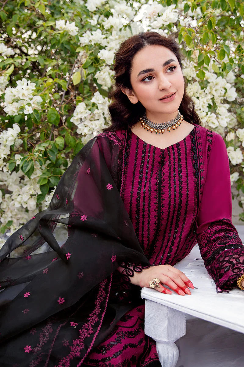 RANG RASIYA-3PC LAWN EMBROIDERED WITH ORGANZA EMBROIDERED DUPATTA-UR-2528