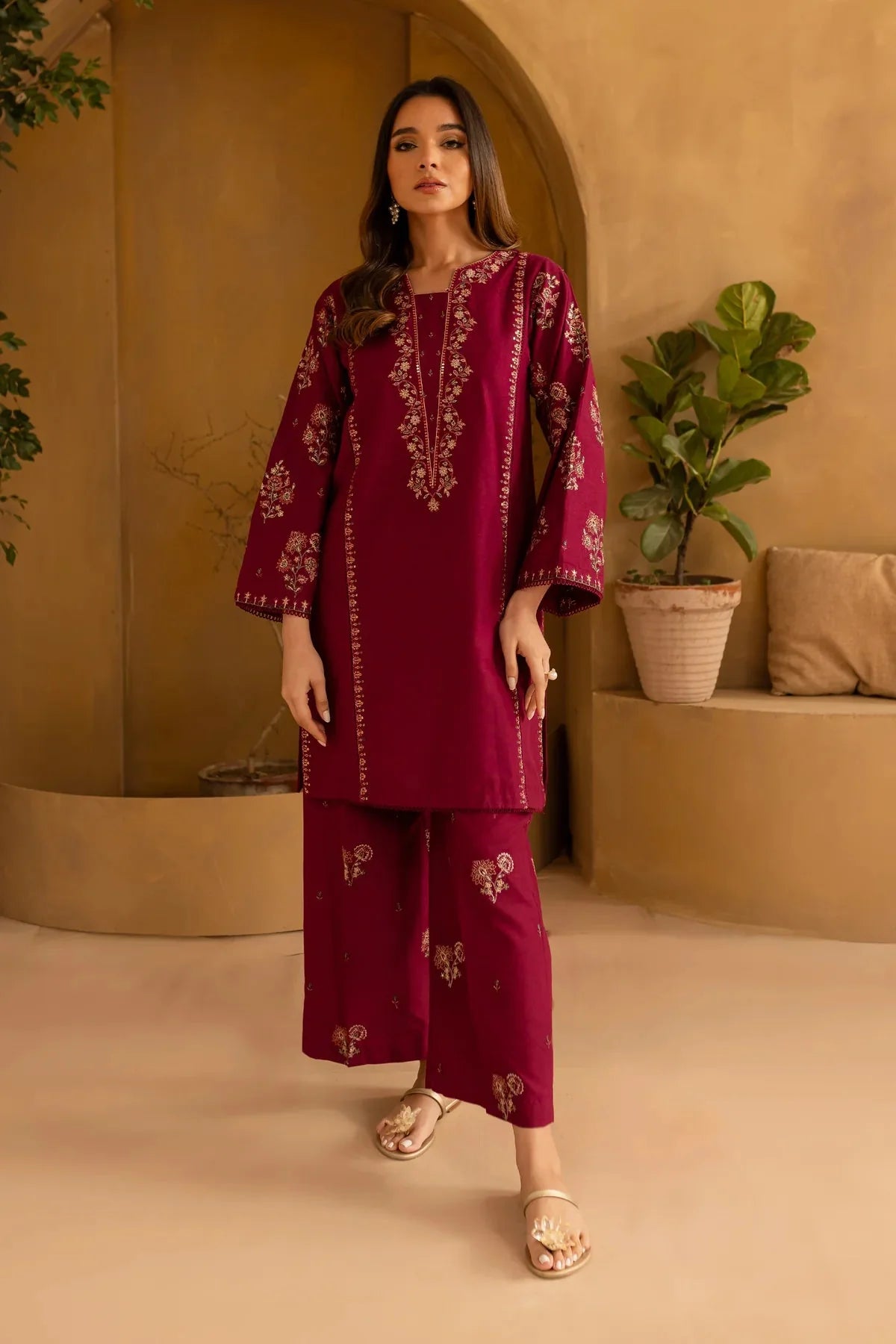 BATIK-2PC LAWN EMBROIDRED SHIRT WITH LAWN EMBROIDRED TROUSER-UR-2605