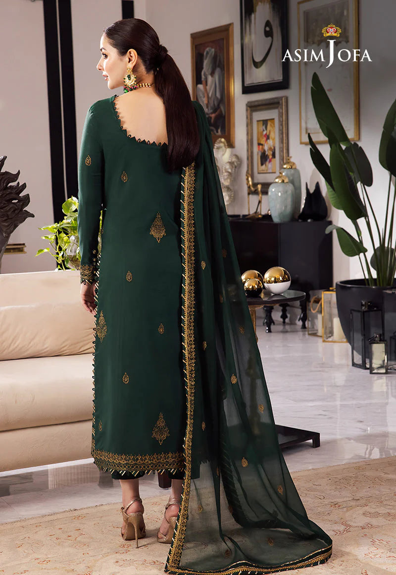 ASIM JOFA-3PC LAWN EMBROIDRED SHIRT WITH CHIFFON EMBROIDRED DUPATTA AND TROUSER-UR-2570