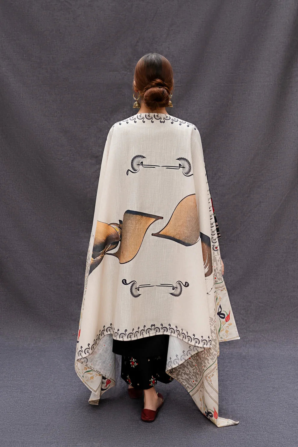URGE - 3PC LAWN EMBROIDERED SHIRT WITH MONARK PRINT DUPATTA AND TROUSER-UR-2509