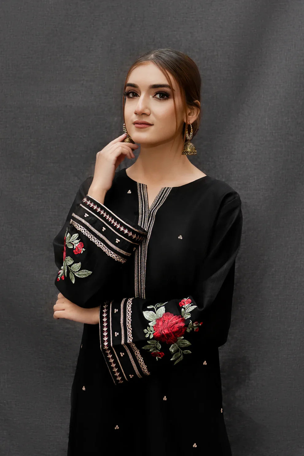 URGE - 3PC LAWN EMBROIDERED SHIRT WITH MONARK PRINT DUPATTA AND TROUSER-UR-2509