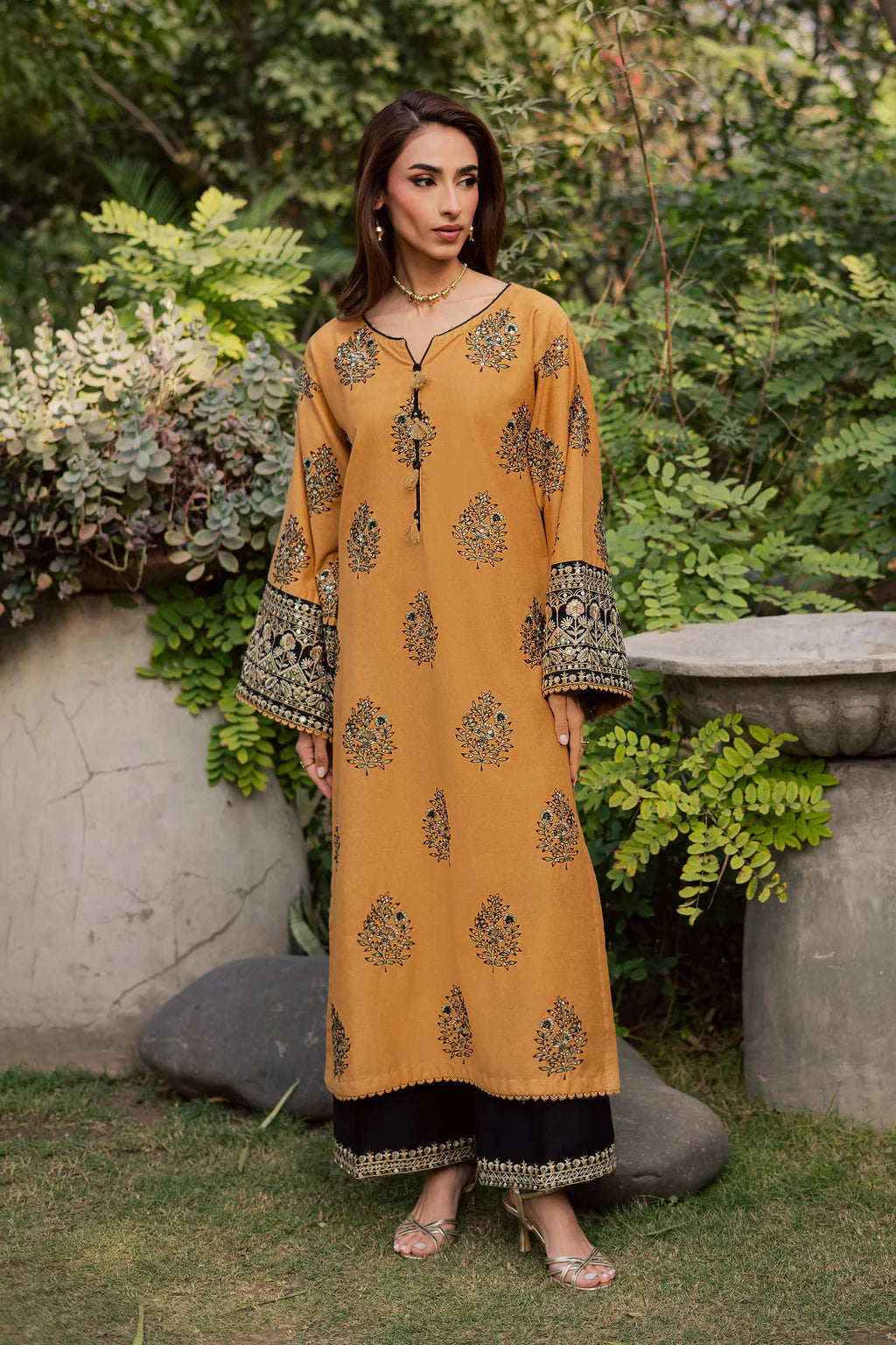 BATIK-2PC LAWN SEQUIN EMBROIDERED SHIRT WITH SEQUIN EMBROIDERED TROUSER-UR-1202