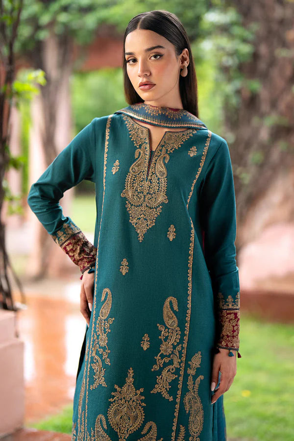 JAZMIN- 3PC LAWN EMBROIDERED SHIRT WITH MONARK PRINT DUPATTA AND TROUSER-UR-2547