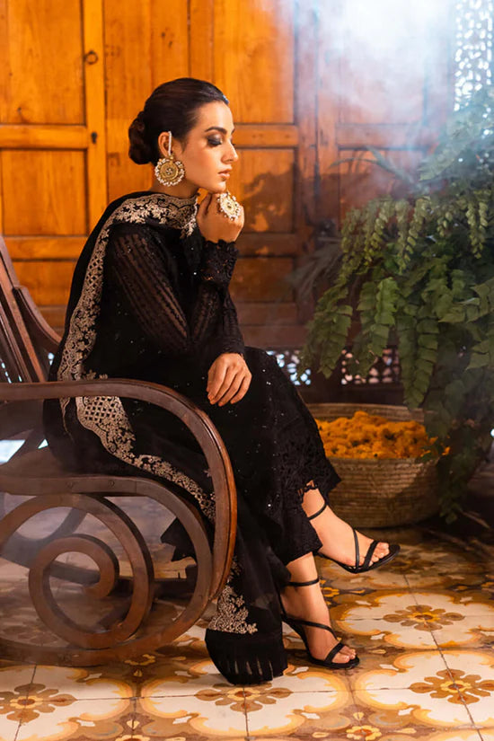 AZURE-3PC LAWN EMBROIDERED SHIRT WITH CHIFFOON EMBROIDERED DUPATTA AND EMB TROUSER-UR-3626
