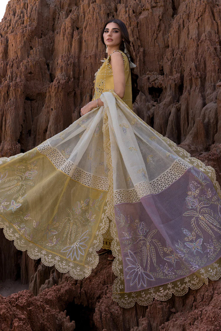 RANG RASIYA-3PC LAWN EMBROIDERED SHIRT WITH KHAADI NET EMB READY TO WEAR DUPATTA & TROUSER