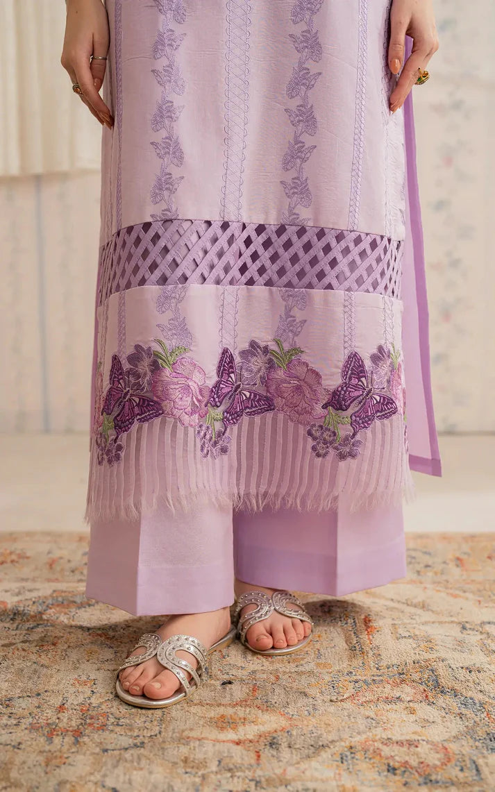 ASIFA NABEEL-3PC LAWN EMBROIDERED SHIRT WITH MONARK PRINTED DUPATTA AND TROUSER-UR-2931
