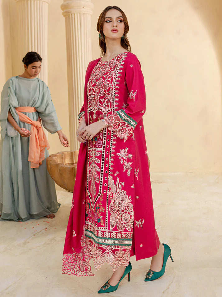 JAZMIN-3PC LAWN LASER EMBROIDERED SHIRT WITH LAWN LASER EMBROIDERED READY TO WEAR DUPATTA-UR-2698