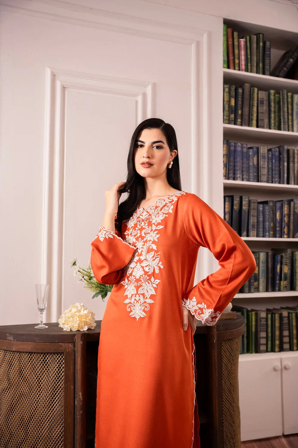 ASIM JOFA-3PC LAWN EMBROIDERED SHIRT WITH BAMBER CHIFFON DUPATTA AND LAWN TROUSER-UR-2559