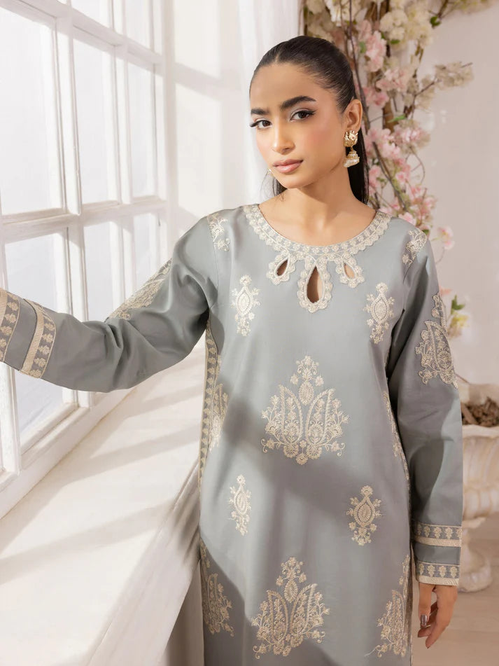 MOHAGNI-3PC LAWN EMBROIDERED SHIRT WITH MONARK PRINTED DUPATTA AND TROUSER-UR-2932
