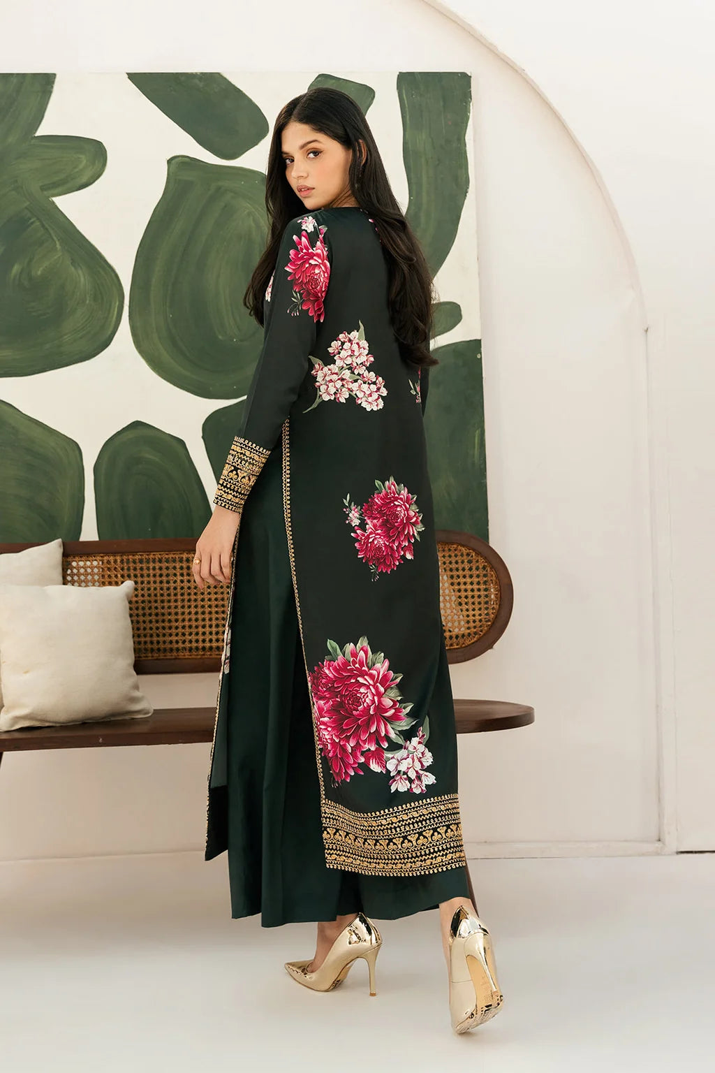 LULUSAR-3PC-SHAMOZE SILK PRINTED EMB SHIRT WITH SILK PRINTED DUPATTA AND SILK TROUSER-UR-114