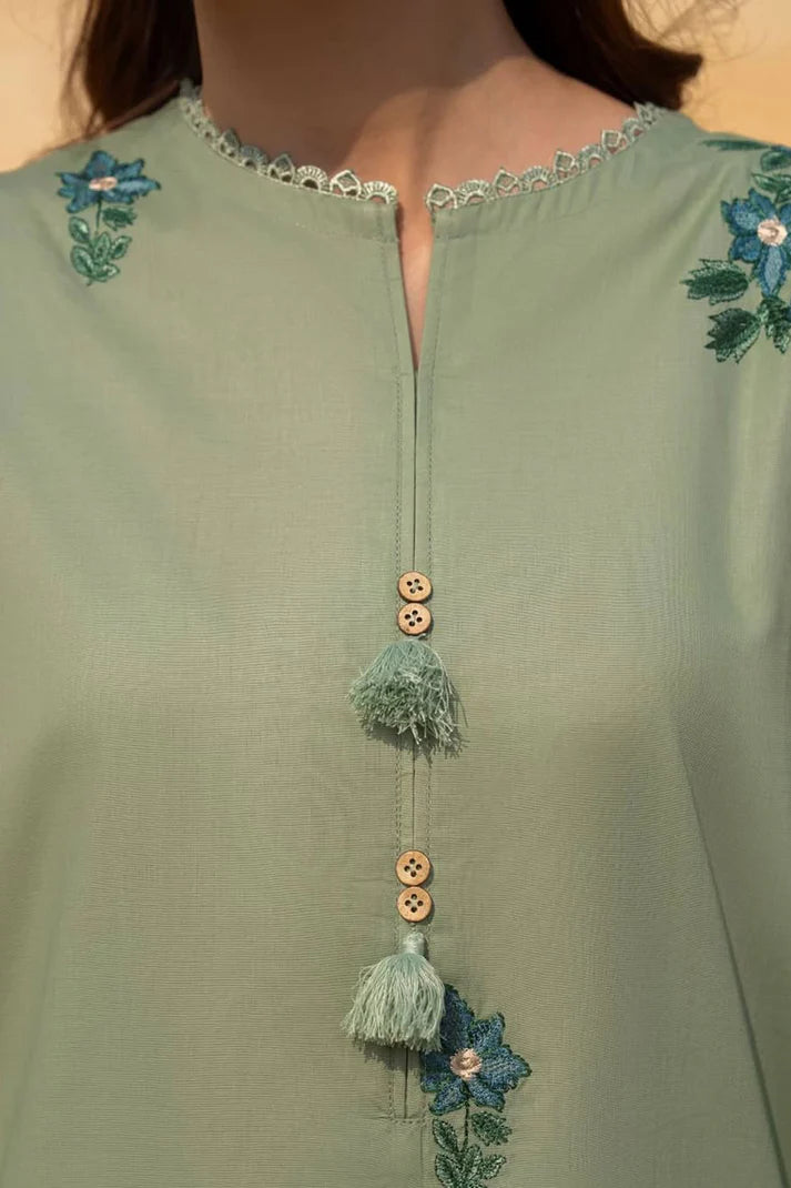 LAZULI-3PC LAWN EMBROIDERED SHIRT WITH CHIFFON EMBROIDERED DUPATTA AND TROUSER