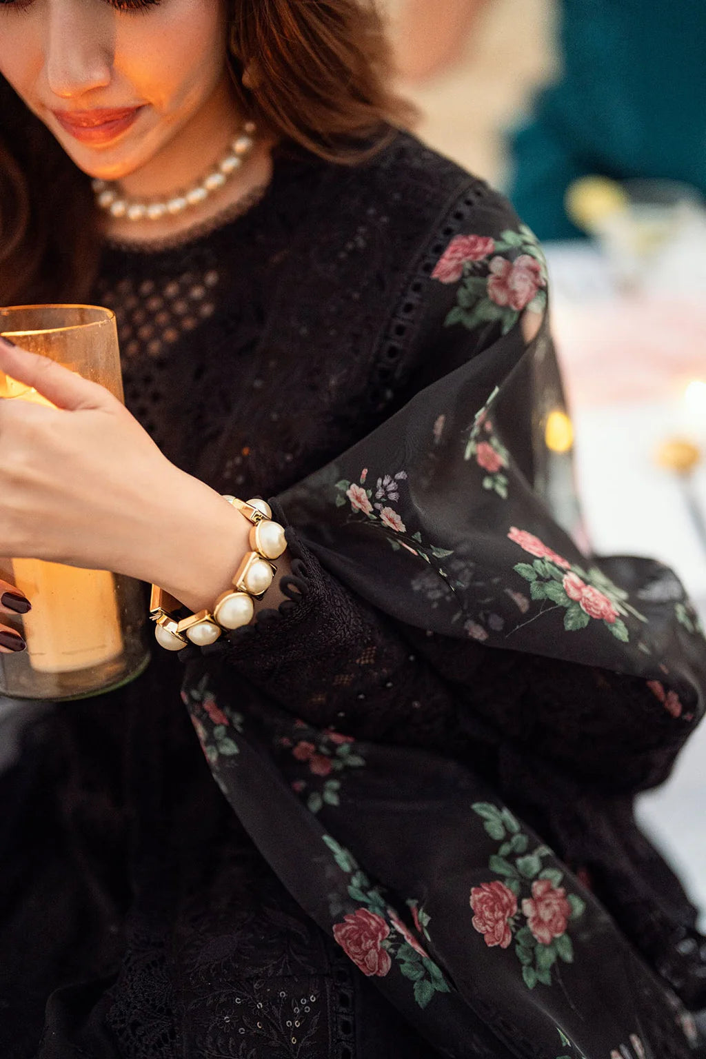 NUREH-3PC LAWN CHIKENKARI LASER EMBROIDERED SHIRT WITH COTTON NET EMBROIDERED PRINT DUPATTA-3520