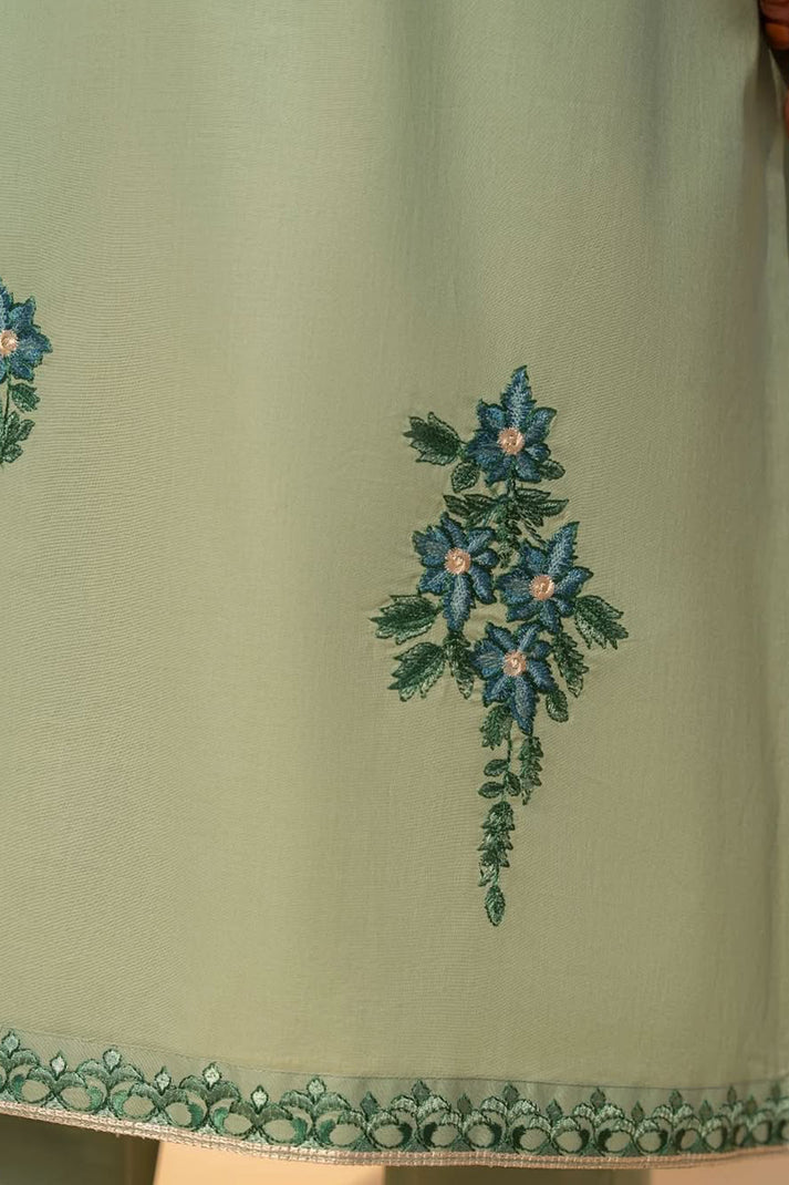 LAZULI-3PC LAWN EMBROIDERED SHIRT WITH CHIFFON EMBROIDERED DUPATTA AND TROUSER