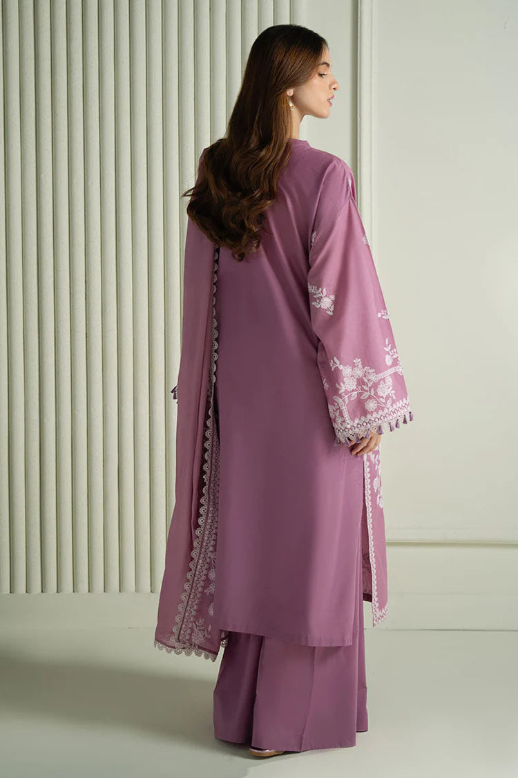 CROSS STITCH-3PC LAWN EMBROIDERED SHIRT WITH KHADDI NET EMBROIDRERD DUPATTA & TROUSER-UR-3548