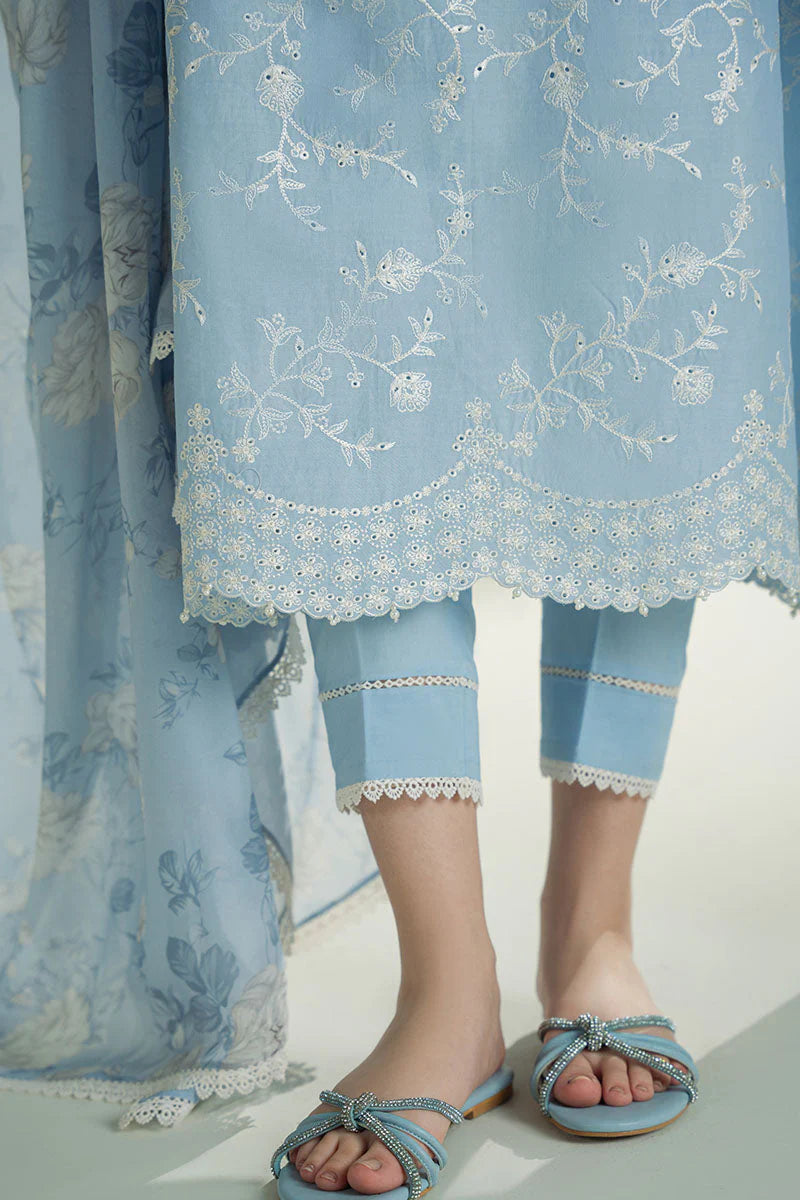 CROSS STITCH-3PC LAWN EMBROIDERED SHIRT WITH MONARK PRINTED DUPATTA AND TROUSER-UR-2629