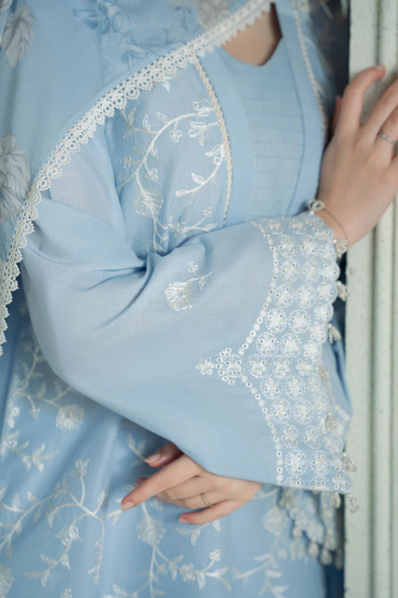 CROSS STITCH-3PC LAWN EMBROIDERED SHIRT WITH MONARK PRINTED DUPATTA AND TROUSER-UR-2629
