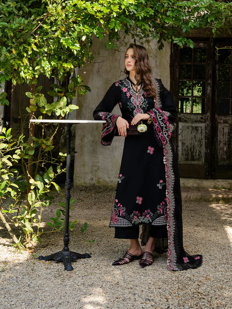 YARDS-3PC LAWN EMBROIDERED SHIRT WITH KHADDI NET EMBROIDERED DUPATTA AND TROUSER