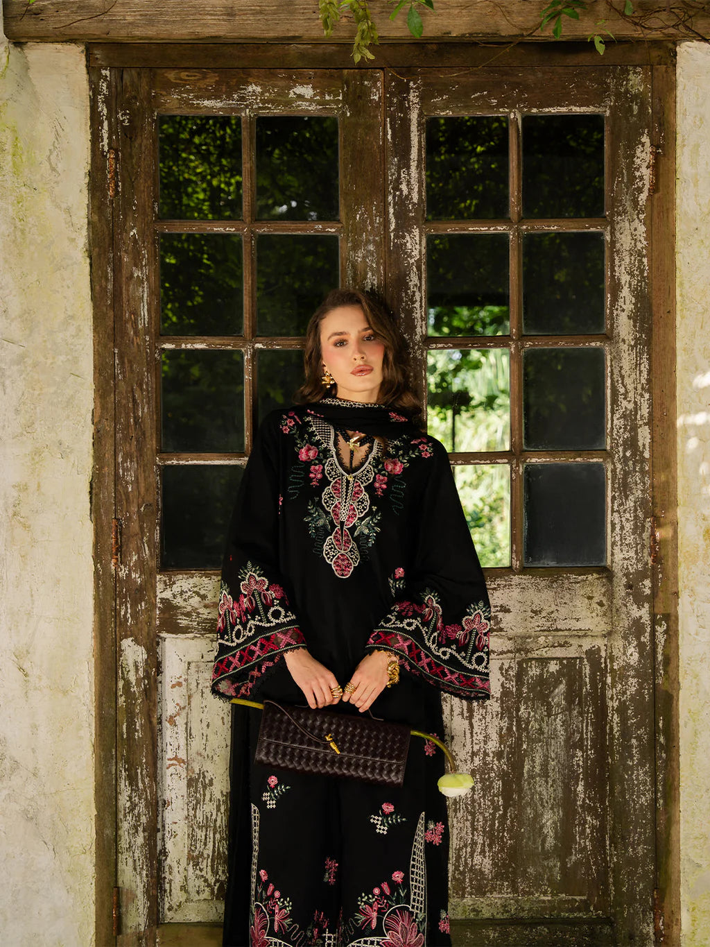 YARDS-3PC LAWN EMBROIDERED SHIRT WITH KHADDI NET EMBROIDERED DUPATTA AND TROUSER