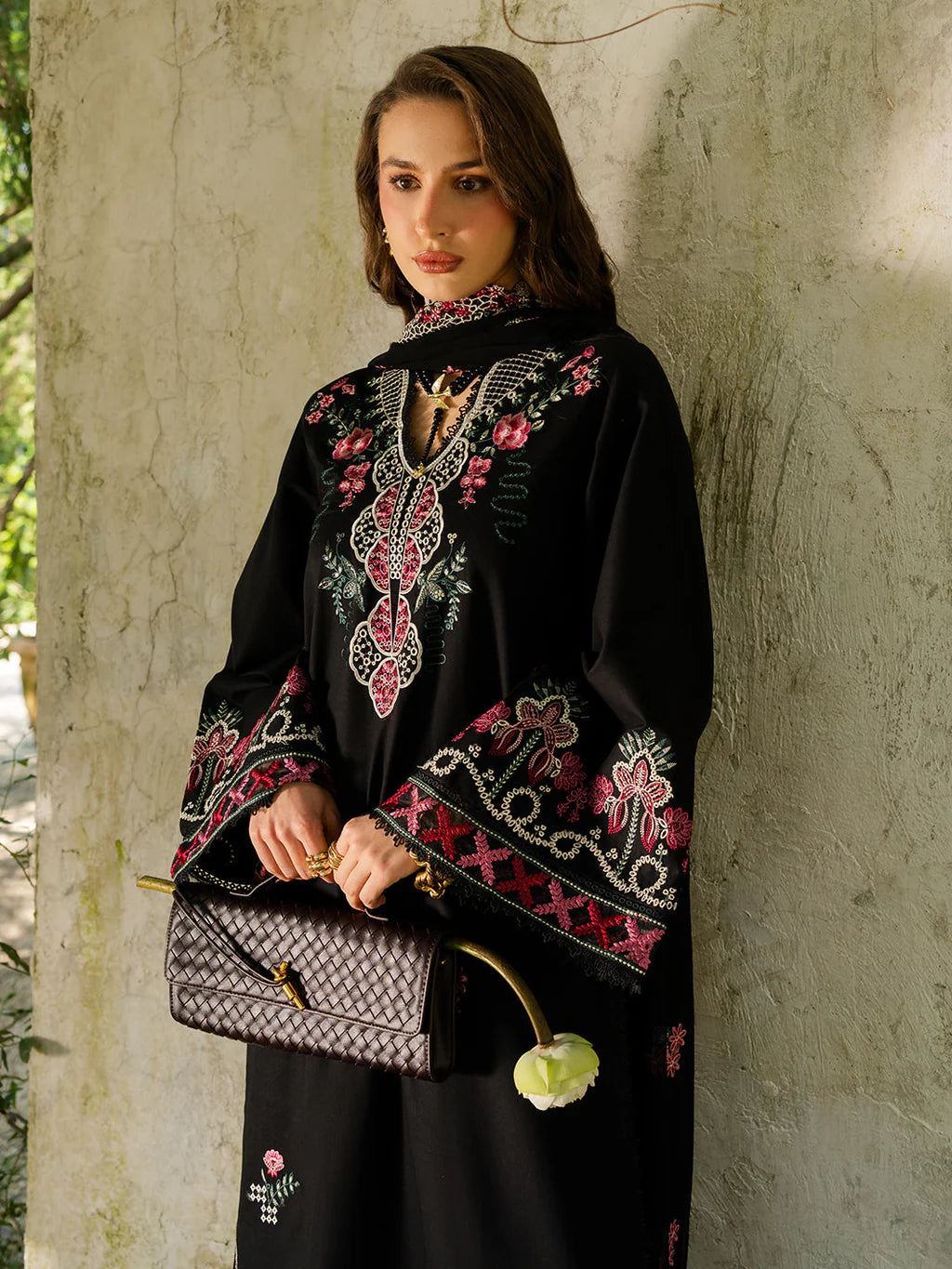 YARDS-3PC LAWN EMBROIDERED SHIRT WITH KHADDI NET EMBROIDERED DUPATTA AND TROUSER