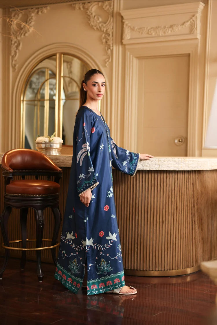 LULUSAR-2PC-SHAMOZE SILK PRINTED SHIRT WITH SILK TROUSER-UR-116