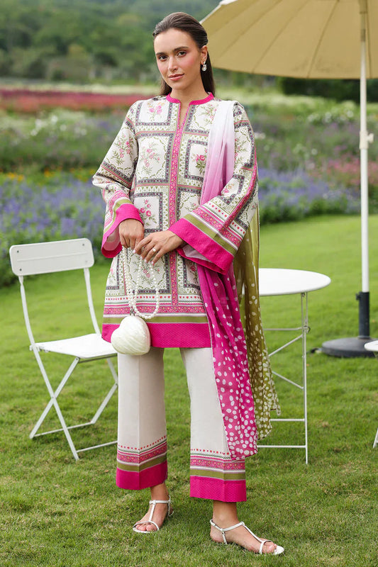 JAZMIN-3PC KHADDAR PRINTED SHIRT WITH KHADDAR PRINTED DUPATTA AND PRINTED TROUSER-UR-1732