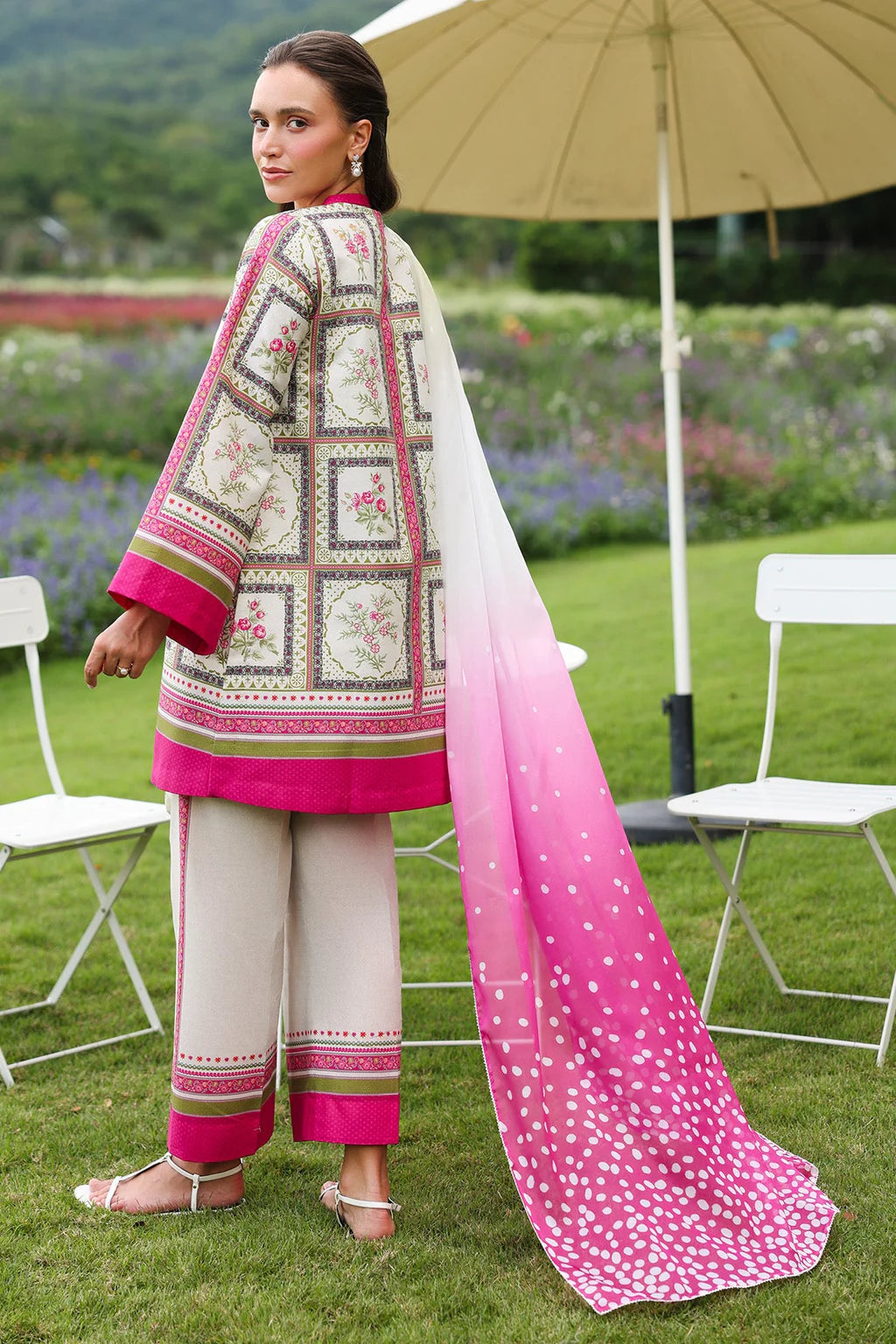 JAZMIN-3PC KHADDAR PRINTED SHIRT WITH KHADDAR PRINTED DUPATTA AND PRINTED TROUSER-UR-1732