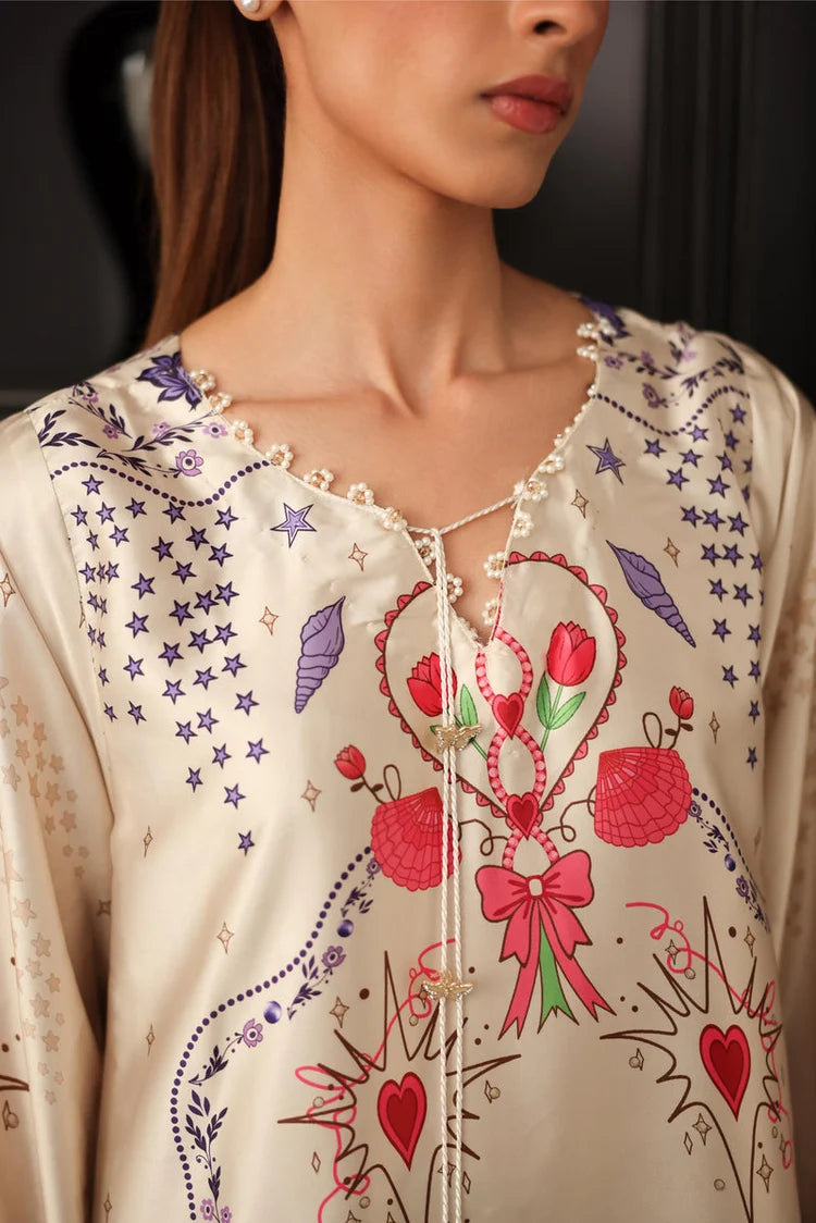 LULUSAR-2PC-SHAMOZE SILK PRINTED SHIRT WITH SILK TROUSER-UR-117