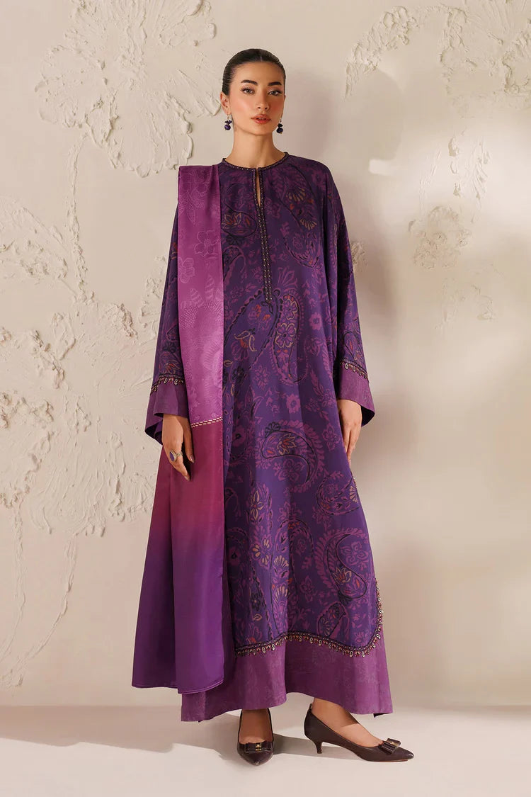 BAROQUE-3PC KHADDAR PRINTED SHIRT WITH KHADDAR PRINTED DUPATTA AND PRINTED TROUSER-UR-1739