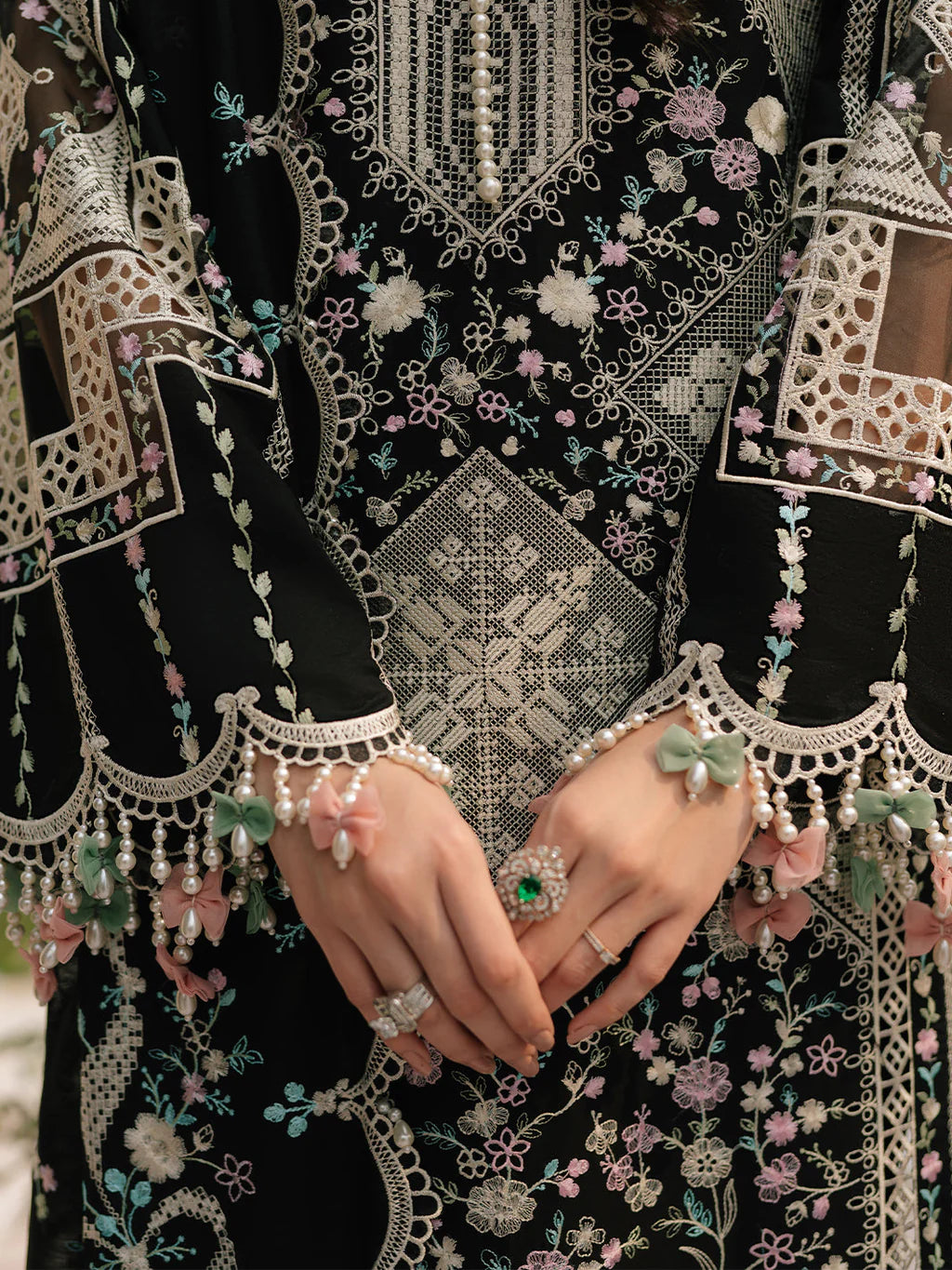 BIN ILYAS-3PC LAWN HEAVY EMBROIDERED SHIRT WITH KHADDI NET EMBROIDERED DUPATTA & LAWN TOUSER-UR-3622