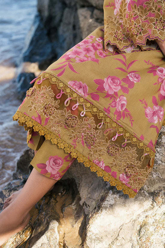 BAROQUE-3PC KHADDAR PRINTED EMB SHIRT WITH KHADDAR PRINTED DUPATTA AND PRINT TROUSER-UR-1790