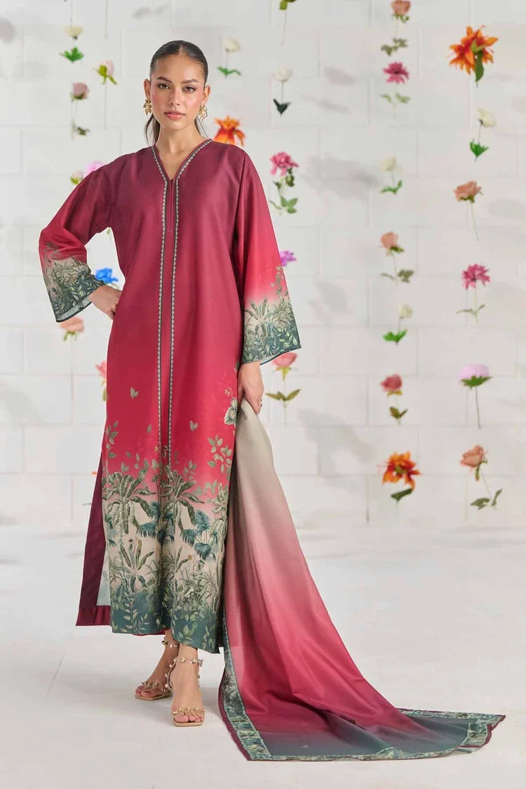 LULUSAR-3PC-SHAMOZE SILK PRINTED SHIRT WITH SILK PRINTED DUPATTA AND SILK TROUSER-UR-115