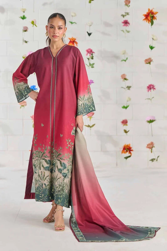 LULUSAR-3PC-SHAMOZE SILK PRINTED SHIRT WITH SILK PRINTED DUPATTA AND SILK TROUSER-UR-115