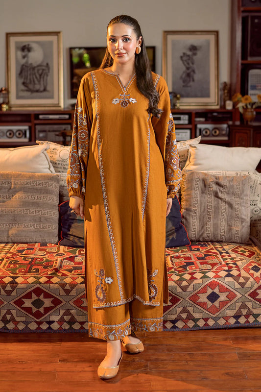 URGE-2PC DHANAK EMBROIDERED SHIRT AND EMBROIDRED SLEEVES-UR-2622